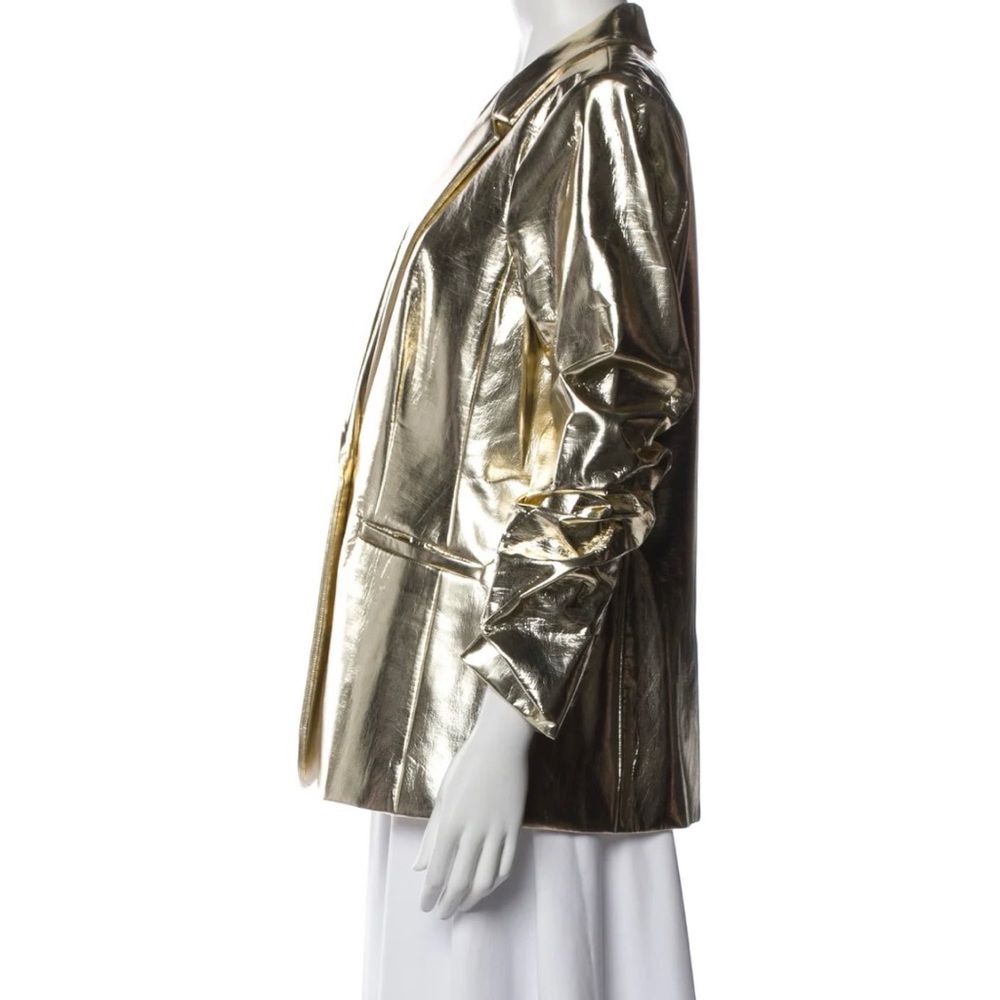 CINQ À SEPT Khloe Metallic Faux Leather Blazer Size 2 NWT - Picture 4 of 12